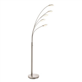 Luminosa Fynn LED 5 Light Floor Lamp Satin Nickel Plate