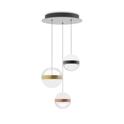 Luminosa Galaxy LED 3 Light Cluster Pendant Ceiling Light White 3000K