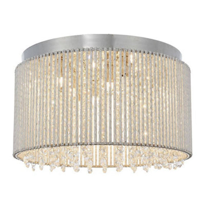 Luminosa Galina 10 Light Flush Light Chrome Plate & Clear Crystal, G9