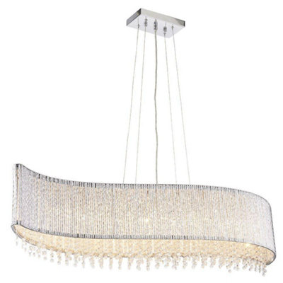 Luminosa Galina 8 Light Ceiling Pendant Chrome Plate & Clear Crystal, G9