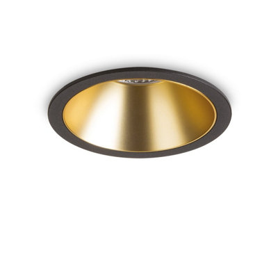 Luminosa Game 12cm LED Recessed Downlight Black Gold 2700K