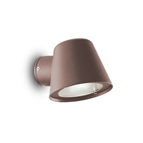 Luminosa Gas Outdoor Wall Downlight Lamp 1 Light Coffee IP43, GU10