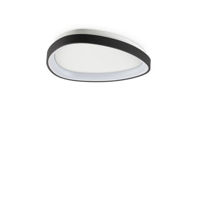 Luminosa Gemini 42.5cm LED Integrated LED Semi Flush Ceiling Light Black 2700K