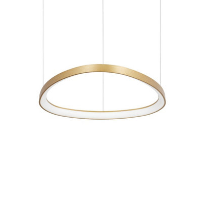 Luminosa Gemini 61cm LED Integrated LED Pendant Ceiling Light Brass 2700K