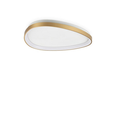 Luminosa Gemini 61cm LED Integrated LED Semi Flush Ceiling Light Brass 2700K