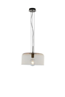 Luminosa Gibus Glass Dome Ceiling Pendant, Amber, E27