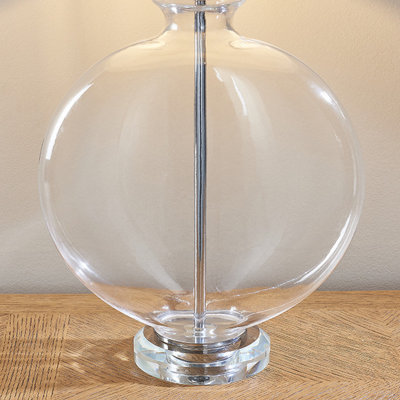 Luminosa Gideon Table Lamp Clear Glass, Nickel Plate Shade