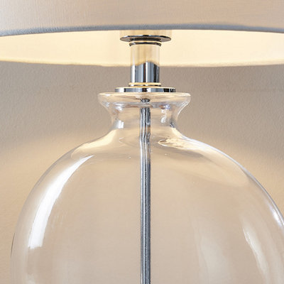 Luminosa Gideon Table Lamp Clear Glass, Nickel Plate Shade