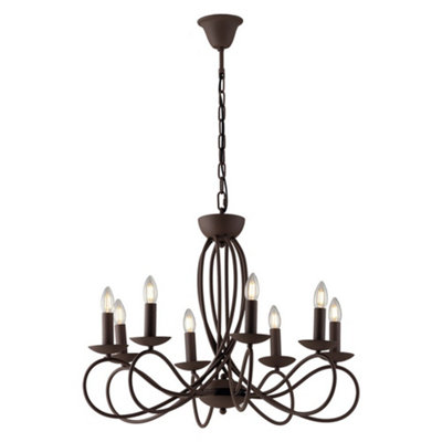 Luminosa GINEVRA 8 Light Chandeliers Corten 70x42cm