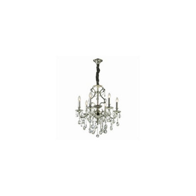Luminosa Gioconda  6 Light Crystal Chandelier Antique Silver Finish, E14