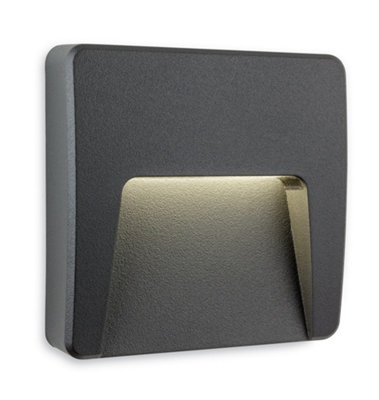 Luminosa Golf Outdoor Integrated LED Surface Mounted Wall & Step Light Square Graphite IP65