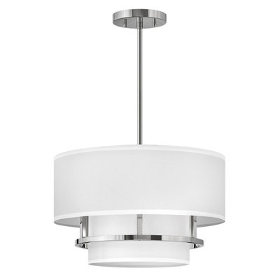 Luminosa Graham 3 Light Cylindrical Ceiling Light, Polished Nickel