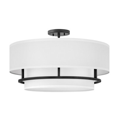 Luminosa Graham 4 Light Cylindrical Ceiling Light, Black