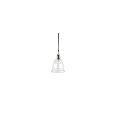 Luminosa Gretel 1 Light Ceiling Pendant Black, Clear Glass, E27
