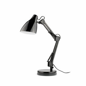 Luminosa Gru 1 Light Desk Lamp Black, E27