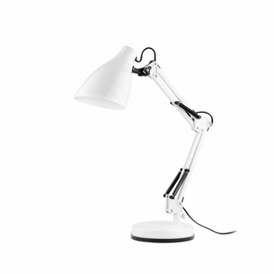 Luminosa Gru 1 Light Desk Lamp White, E27 | DIY at B&Q