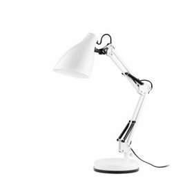 Luminosa Gru 1 Light Desk Lamp White, E27
