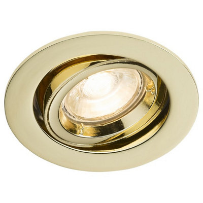 Luminosa GU10 Brass Recessed Tilt Twist & Lock Downlight, 230V