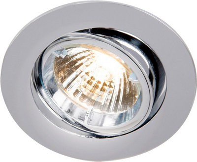 Luminosa GU10 Chrome Recessed Tilt Twist & Lock Downlight, 230V