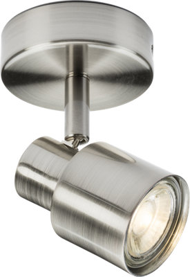 Luminosa GU10 Single Spotlight - Brushed Chrome 230V IP20 50W