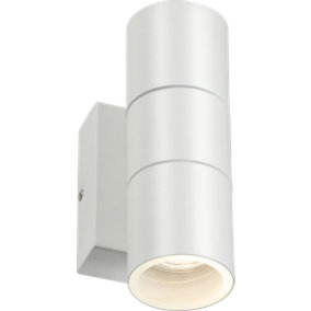 Luminosa GU10 Up and Down Wall Light with Photocell Sensor - White 230V IP54 2x20W