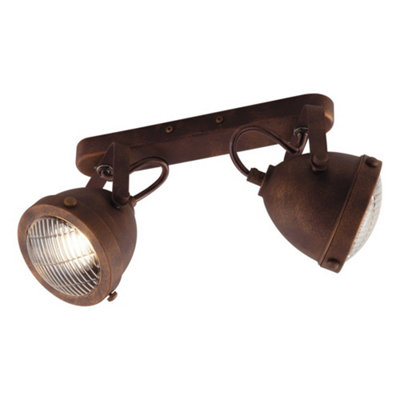 Luminosa HABANA 2 Light Twin Spotlight Rust 35.8x16.3x22.6cm | DIY at B&Q