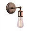 Luminosa Hal 1 Light Wall Aged Pewter, Aged Copper Plate, E27
