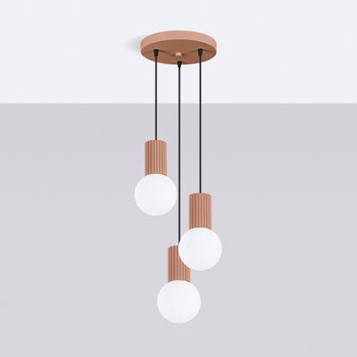 Luminosa Halo Cluster Pendant Ceiling Light Mocha 3x G9