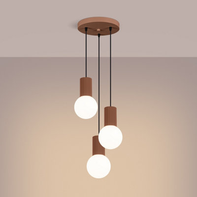 Luminosa Halo Cluster Pendant Ceiling Light Mocha 3x G9