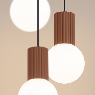 Luminosa Halo Cluster Pendant Ceiling Light Mocha 3x G9
