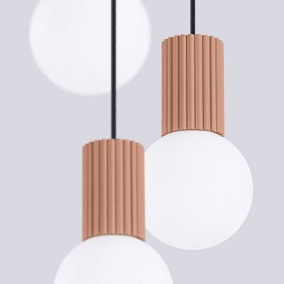 Luminosa Halo Cluster Pendant Ceiling Light Mocha 3x G9