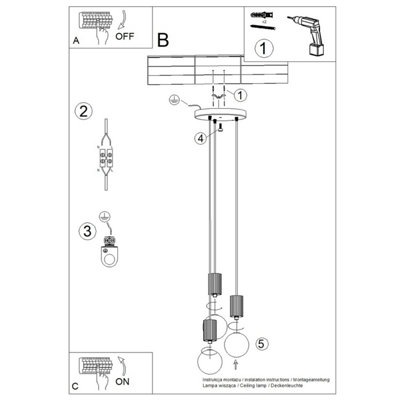 Luminosa Halo Cluster Pendant Ceiling Light Mocha 3x G9