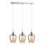 Luminosa Hanging Pendant Chrome, Tea 3 Light  with Glass Shade, E14