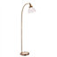 Luminosa Hansen 1 Light Floor Lamp Antique Brass, Glass, E27