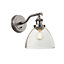 Luminosa Hansen Dome Wall Lamp Brushed Silver Paint, Clear Glass