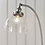 Luminosa Hansen Task Floor Lamp Brushed Silver Paint, Clear Glass