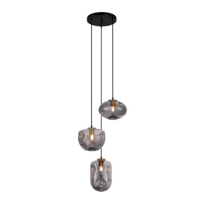 Luminosa Hatella Modern 3 Light Cluster Pendant Ceiling Light, E27