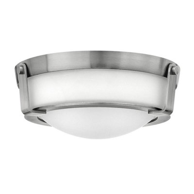 Luminosa Hathaway 2 Light Small Flush Mount Ceiling Light Nickel, E27