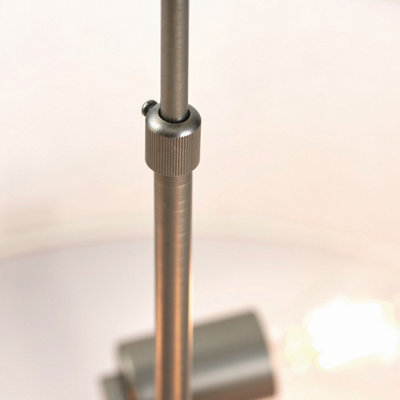Luminosa Hayfield Cylindrical Pendant Brushed Bronze Effect Plate & Natural Linen 3 Light Dimmable IP20 - E27