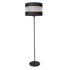 Luminosa Helen Floor Lamp With Shade Black, Gold 35cm