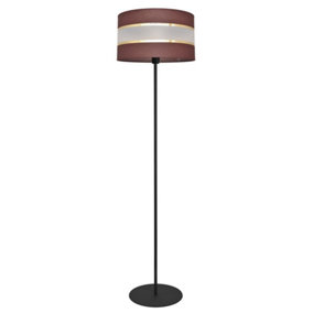 Luminosa Helen Floor Lamp With Shade Brown, Gold, Black 35cm