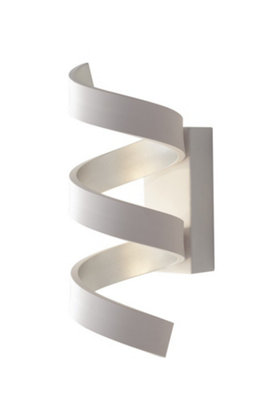 Luminosa Helix Integrated LED Swirl Effect Wall Lamp, White, Silver, 4000K