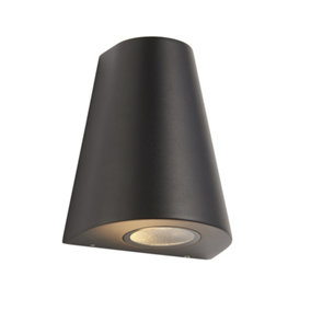 Luminosa Helm Modern Outdoor Integrated LED Up Down Wall Light Textured Black Finish, IP44