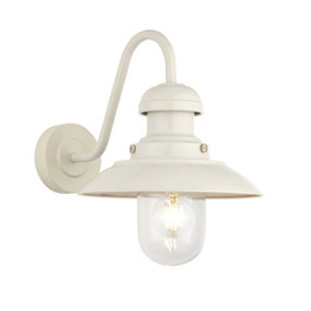 Luminosa Hereford Traditional Outdoor Dome Wall Light Gloss Stone Painted Finish Glass Shade, IP44