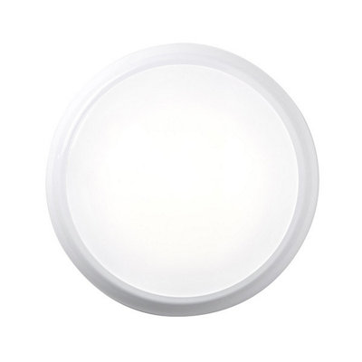 Luminosa Hero Dimmable 18W LED Round Flush Light Gloss White with Sensor 150 detection angle, IP65
