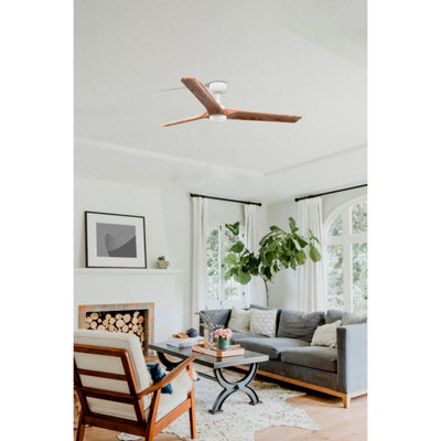 JMYHOME 52" Light Wood Ceiling Fan Without Light, Remote
