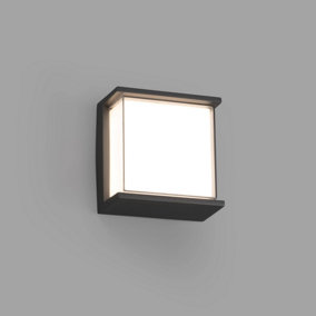 Luminosa Hikari Outdoor LED Dark Grey Wall Light 10W 3000K IP65