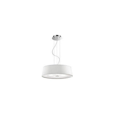 Luminosa Hilton  4 Light  Medium Round Ceiling Pendant Chrome White, E27