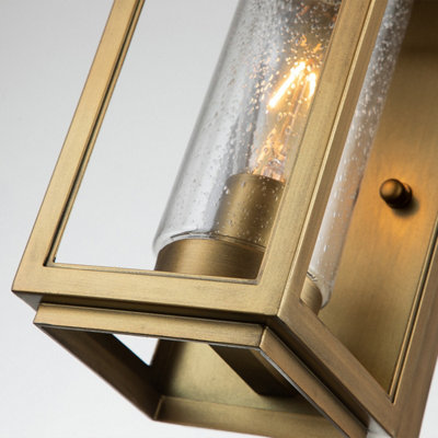 Luminosa Hinkley Atwater Outdoor Wall Lantern Painted Distressed Brass, IP44