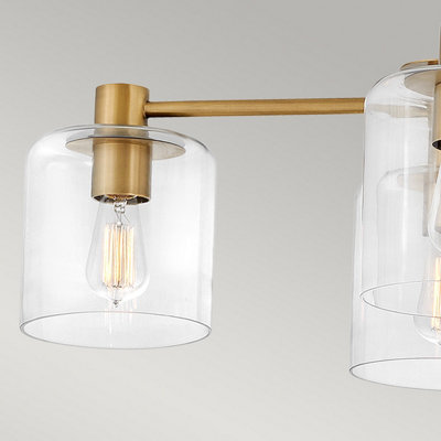 Luminosa Hinkley Axel Multi Arm Semi Flush Ceiling Lamp Heritage Brass